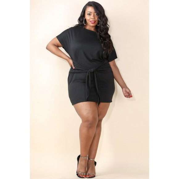 2X/3X NEW PLUS SIZE FRONT TIE SLITBACK DRESS - Picture 6 of 7